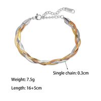 304 Stainless Steel 18K Gold Plated Rose Gold Plated Commute Plating Color Block Bracelets Necklace main image 7