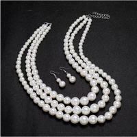 Elegant Solid Color Imitation Pearl Alloy Women's Earrings Necklace main image 2