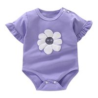 Basic Flower Cotton Baby Rompers main image 5