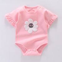 Basic Flower Cotton Baby Rompers main image 4