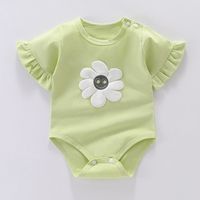 Basic Flower Cotton Baby Rompers main image 3
