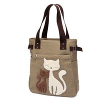 Women's Cute Cat Canvas Shopping Bags main image 5