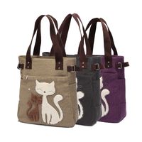 Women's Cute Cat Canvas Shopping Bags main image 4