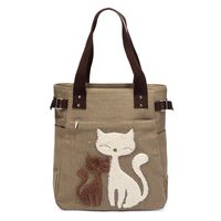 Women's Cute Cat Canvas Shopping Bags main image 2