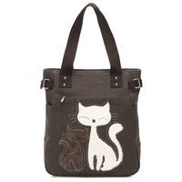Women's Cute Cat Canvas Shopping Bags sku image 5