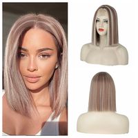 Women's Casual Elegant Street High Temperature Wire Centre Parting Short Straight Hair Wigs sku image 2