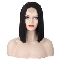 Women's Casual Elegant Street High Temperature Wire Centre Parting Short Straight Hair Wigs main image 4