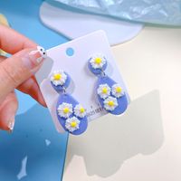 Korean Style Water Droplets Flower Soft Clay Women's Drop Earrings sku image 4