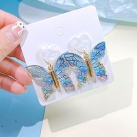 Sweet Heart Shape Butterfly Arylic Women's Drop Earrings sku image 3