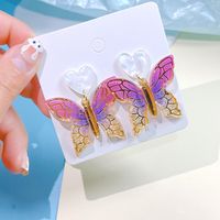 Sweet Heart Shape Butterfly Arylic Women's Drop Earrings sku image 10