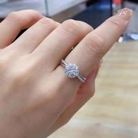 Classic Style Solid Color Synthetic Carbon Silica Moissanite Rings In Bulk main image 5