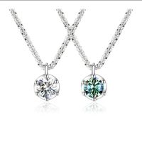 Simple Style Flower Sterling Silver Moissanite Necklace In Bulk main image 5