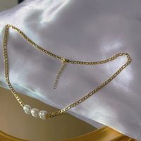 Elegant Geometric Stainless Steel Freshwater Pearl Plating Rings Earrings Necklace 1 Piece 1 Pair main image 4