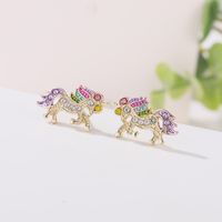 Prinzessin Süß Einhorn Vergoldet Zirkon Legierung Großhandel Schmuck-Set main image 5