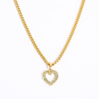 Glam Retro Sun Palm Heart Shape Copper 18k Gold Plated Zircon Pendant Necklace In Bulk main image 10