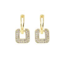 1 Pair Fairy Style Square Plating Inlay Alloy Rhinestones Drop Earrings main image 2