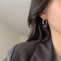 1 Pair Lady Streetwear Solid Color Plating Alloy Hoop Earrings main image 5