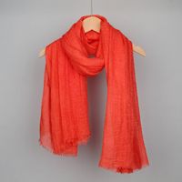 Women's Basic Solid Color Cotton And Linen Scarf sku image 9