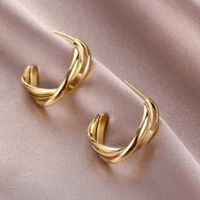 1 Pair Simple Style Solid Color Plating Alloy Ear Studs main image 1