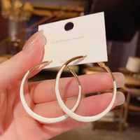 1 Pair Streetwear Solid Color Plating Alloy Hoop Earrings main image 6