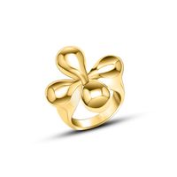 Einfache Stil Blume Titan Stahl Ringe In Großen Mengen main image 3