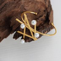 Einfacher Stil Irregulär Perle Titan Stahl Überzug Inlay Künstliche Perlen Ringe Armbänder main image 5