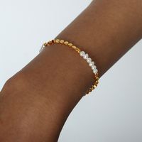 Simple Style Color Block Freshwater Pearl Copper Beaded Bracelets sku image 1