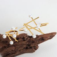 Einfacher Stil Irregulär Perle Titan Stahl Überzug Inlay Künstliche Perlen Ringe Armbänder main image 4