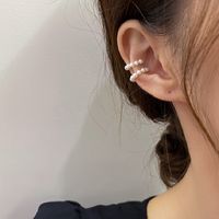 1 Paire Décontractée Perle Perlé Placage Alliage Clips D'oreille main image 3