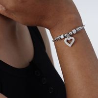 Streetwear Palm Heart Shape Eye Titanium Steel Plating Inlay Rhinestones Bracelets sku image 4