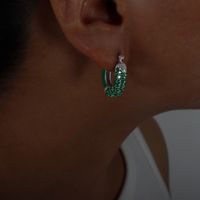 1 Paar Einfacher Stil Einfarbig Inlay Titan Stahl Strasssteine Ohrringe sku image 2