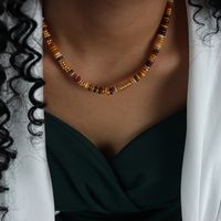 Style Ethnique Rond Acier Au Titane Perlé Bracelets Collier main image 5