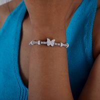 Streetwear Animal Heart Shape Titanium Steel Beaded Plating Inlay Artificial Diamond Bracelets sku image 5