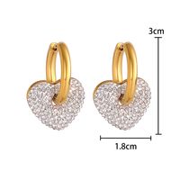 1 Pair Modern Style Heart Shape Plating Inlay Stainless Steel Artificial Gemstones Earrings main image 4