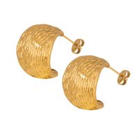 1 Pair Simple Style Solid Color Plating Titanium Steel Gold Plated Earrings main image 2