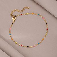 Simple Style Solid Color Stainless Steel Women's Anklet sku image 1