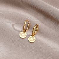 1 Pair Simple Style Solid Color Plating Stainless Steel Gold Plated Earrings main image 3