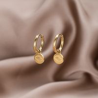 1 Pair Simple Style Solid Color Plating Stainless Steel Gold Plated Earrings main image 4