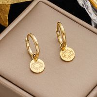 1 Pair Simple Style Solid Color Plating Stainless Steel Gold Plated Earrings main image 6