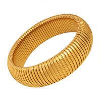 Commute Solid Color Titanium Steel Plating Gold Plated Bangle main image 3