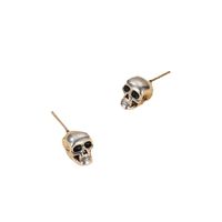 1 Piece 1 Pair Retro Funny Streetwear Heart Shape Skull Plating Arylic Copper 18k Gold Plated Gold Plated Silver Plated Drop Earrings Ear Clips Ear Studs sku image 25