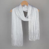 Women's Simple Style Solid Color Polyester Tassel Scarf main image 3