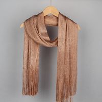 Women's Simple Style Solid Color Polyester Tassel Scarf sku image 2