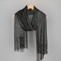 Women's Simple Style Solid Color Polyester Tassel Scarf sku image 1