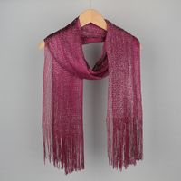 Women's Simple Style Solid Color Polyester Tassel Scarf sku image 6