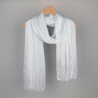 Women's Simple Style Solid Color Polyester Tassel Scarf sku image 9