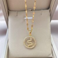Simple Style Snake Stainless Steel Inlay Zircon Pendant Necklace sku image 12