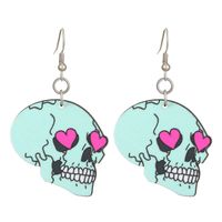 1 Piece 1 Pair Retro Funny Streetwear Heart Shape Skull Plating Arylic Copper 18k Gold Plated Gold Plated Silver Plated Drop Earrings Ear Clips Ear Studs sku image 15