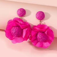 1 Pair Vacation Sweet Flower Polyester Drop Earrings main image 3