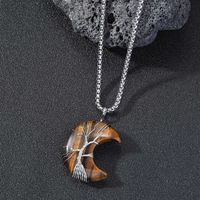 Streetwear Geometric Owl Stainless Steel Natural Stone Plating Men's Pendant Necklace main image 2